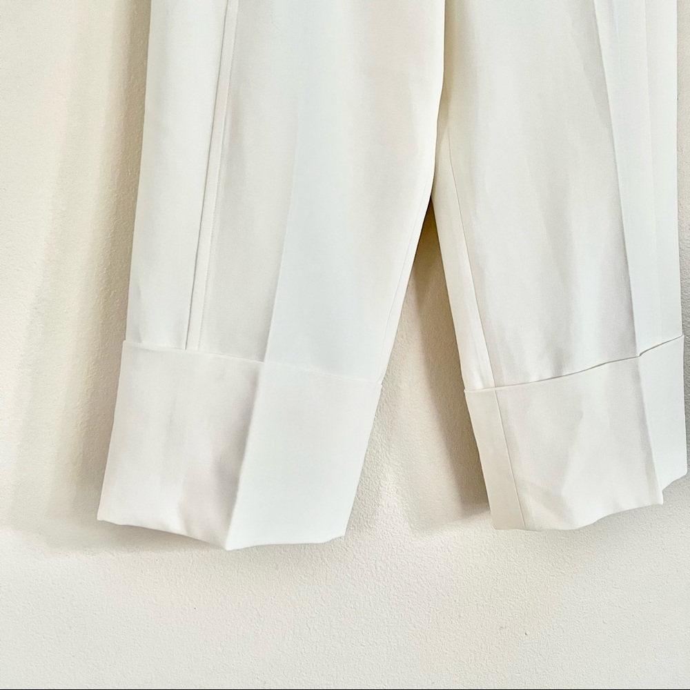 TIBI Anson Cuffed Nerd Wide Leg Pants in Ivory White - Picture 8 of 11